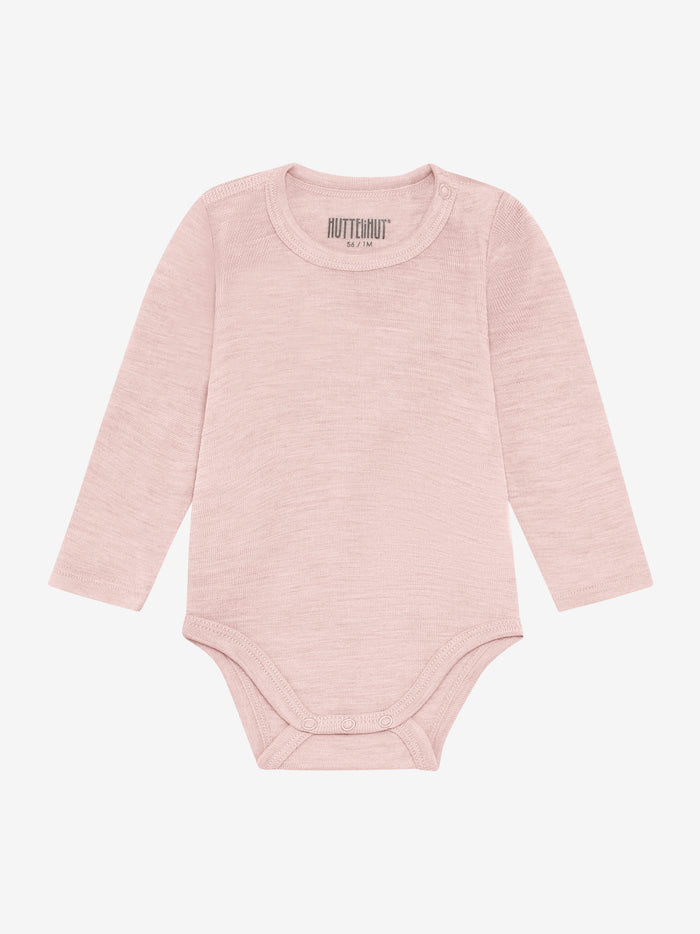 Body med lange ærmer i uld og silke – Rose Smoke