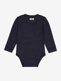 Body med lange ærmer i tencel og uld – Dark Navy