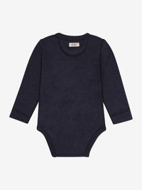 Body med lange ærmer i tencel og uld – Dark Navy