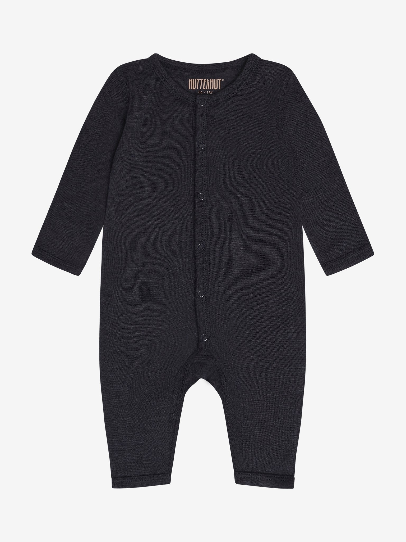 Heldragt med lange ærmer i tencel og uld – Dark Navy