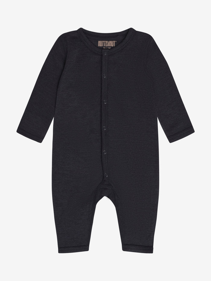 Heldragt med lange ærmer i tencel og uld – Dark Navy