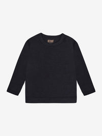 T-shirt med lange ærmer i tencel og uld – Dark Navy