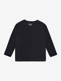 T-shirt med lange ærmer i tencel og uld – Dark Navy