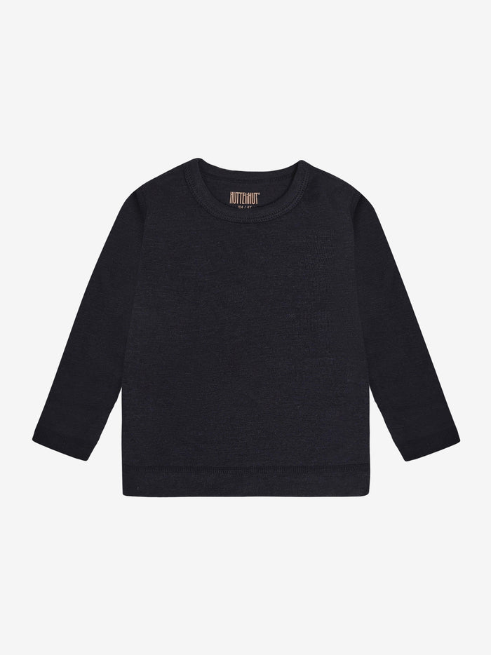 T-shirt med lange ærmer i tencel og uld – Dark Navy