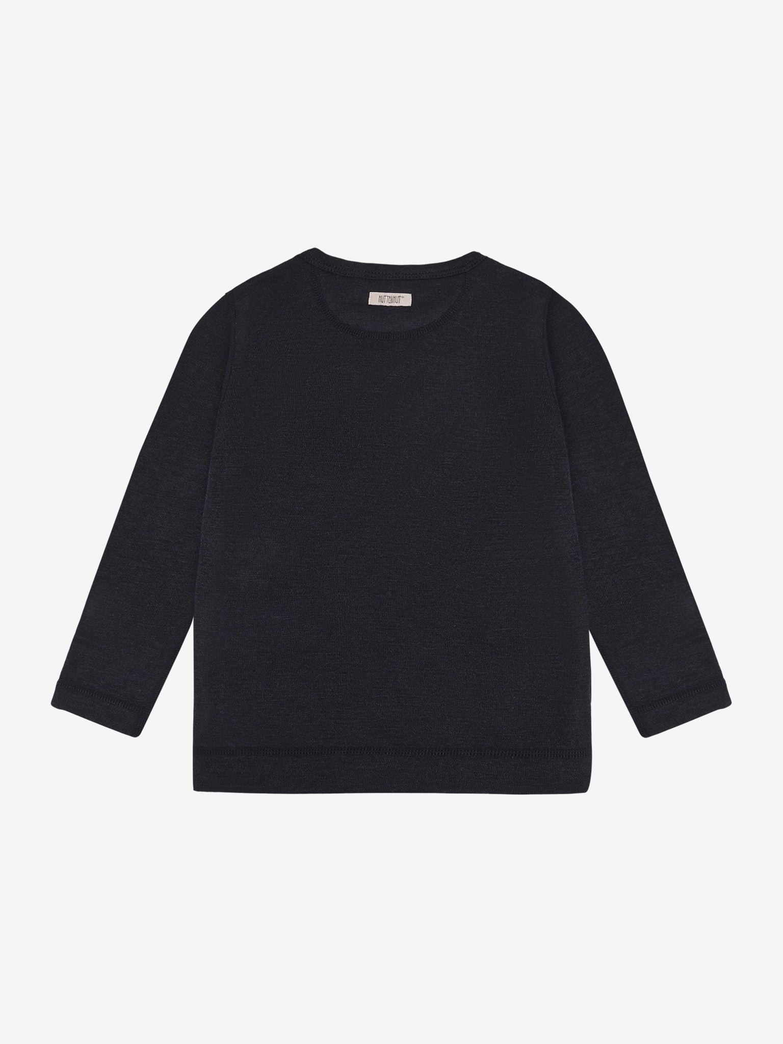 T-shirt med lange ærmer i tencel og uld – Dark Navy