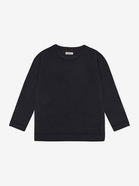 T-shirt med lange ærmer i tencel og uld – Dark Navy