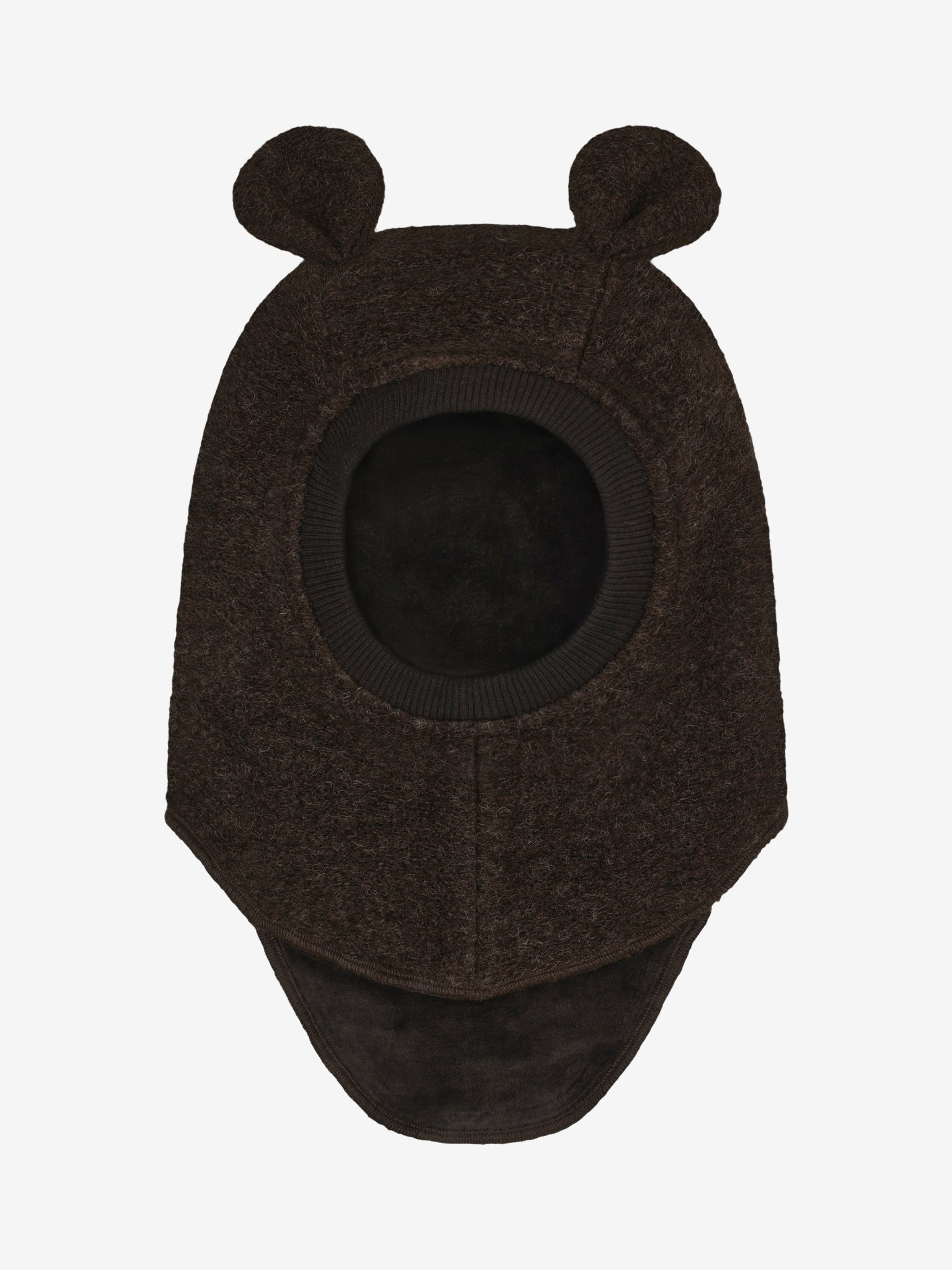 Elefanthue med ører i uld – Dark Brown Melange