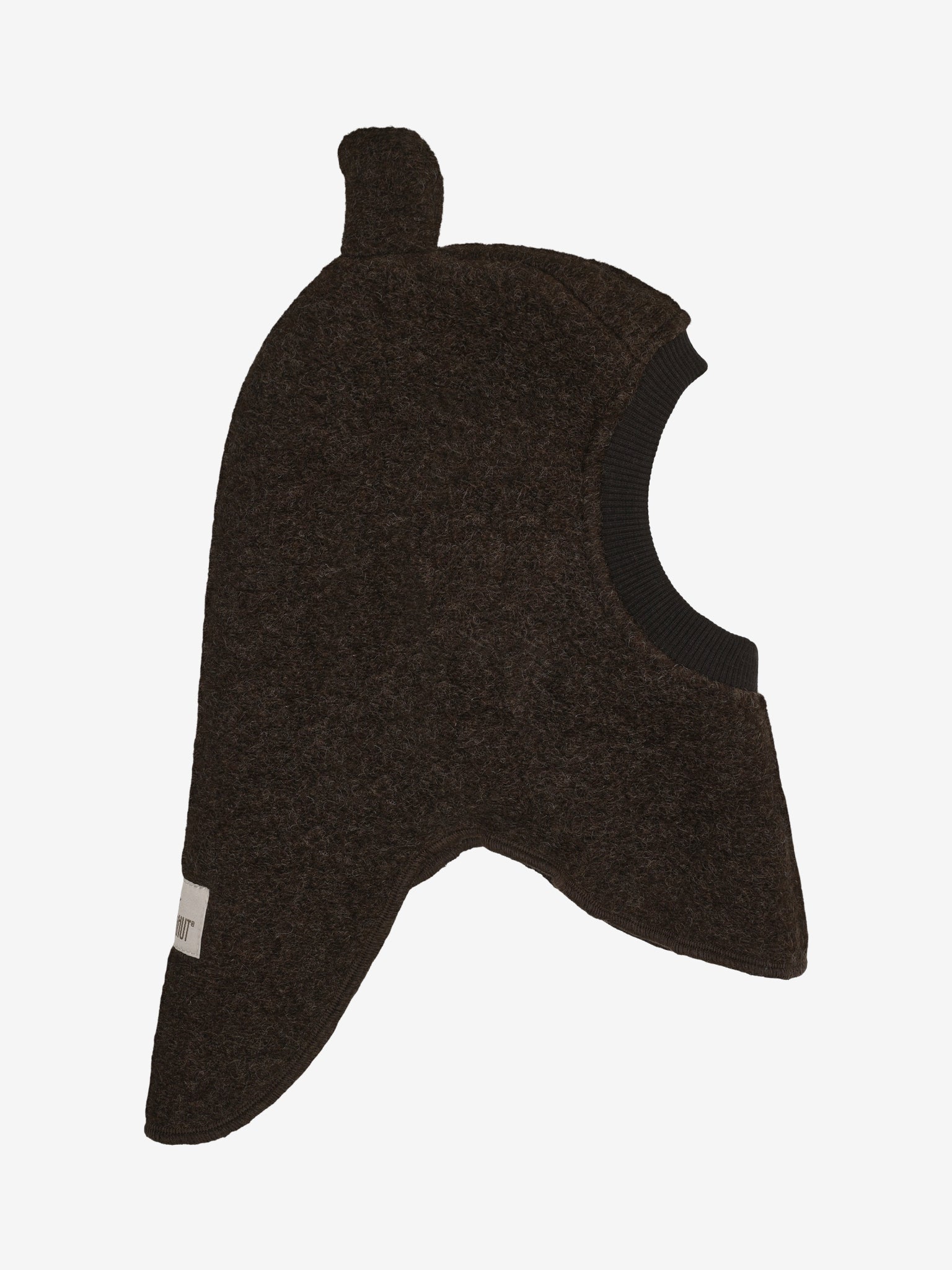 Elefanthue med ører i uld – Dark Brown Melange