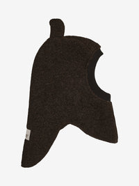 Elefanthue med ører i uld – Dark Brown Melange