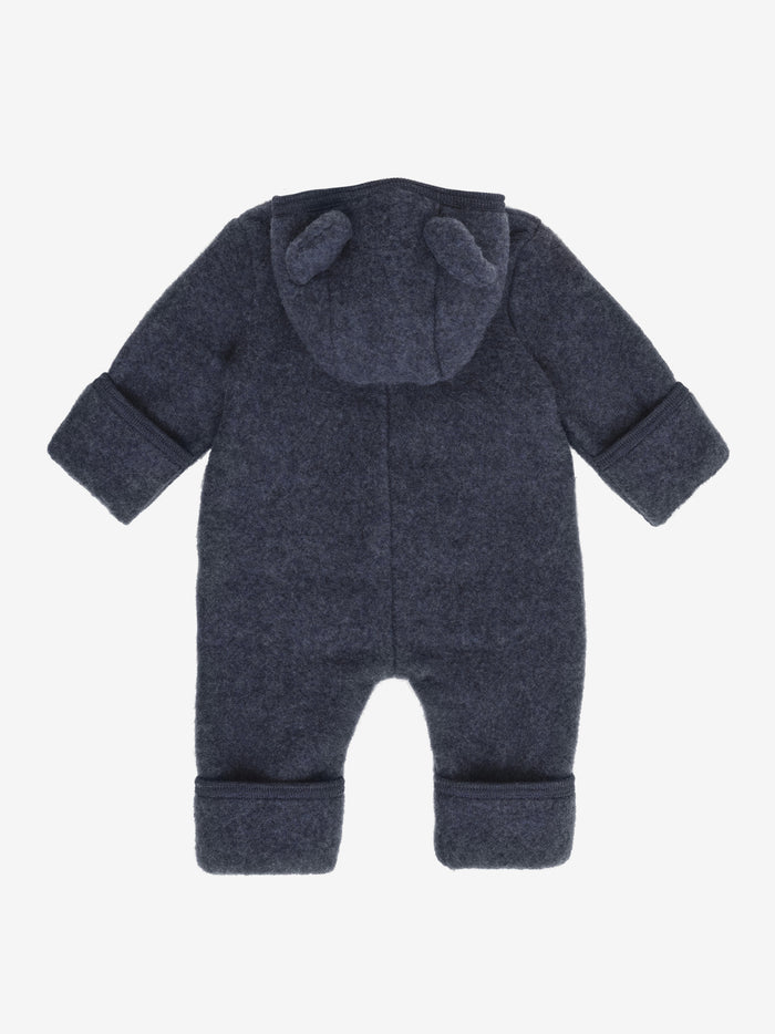 Heldragt med ører i uldfleece – Ombre Blue Melange