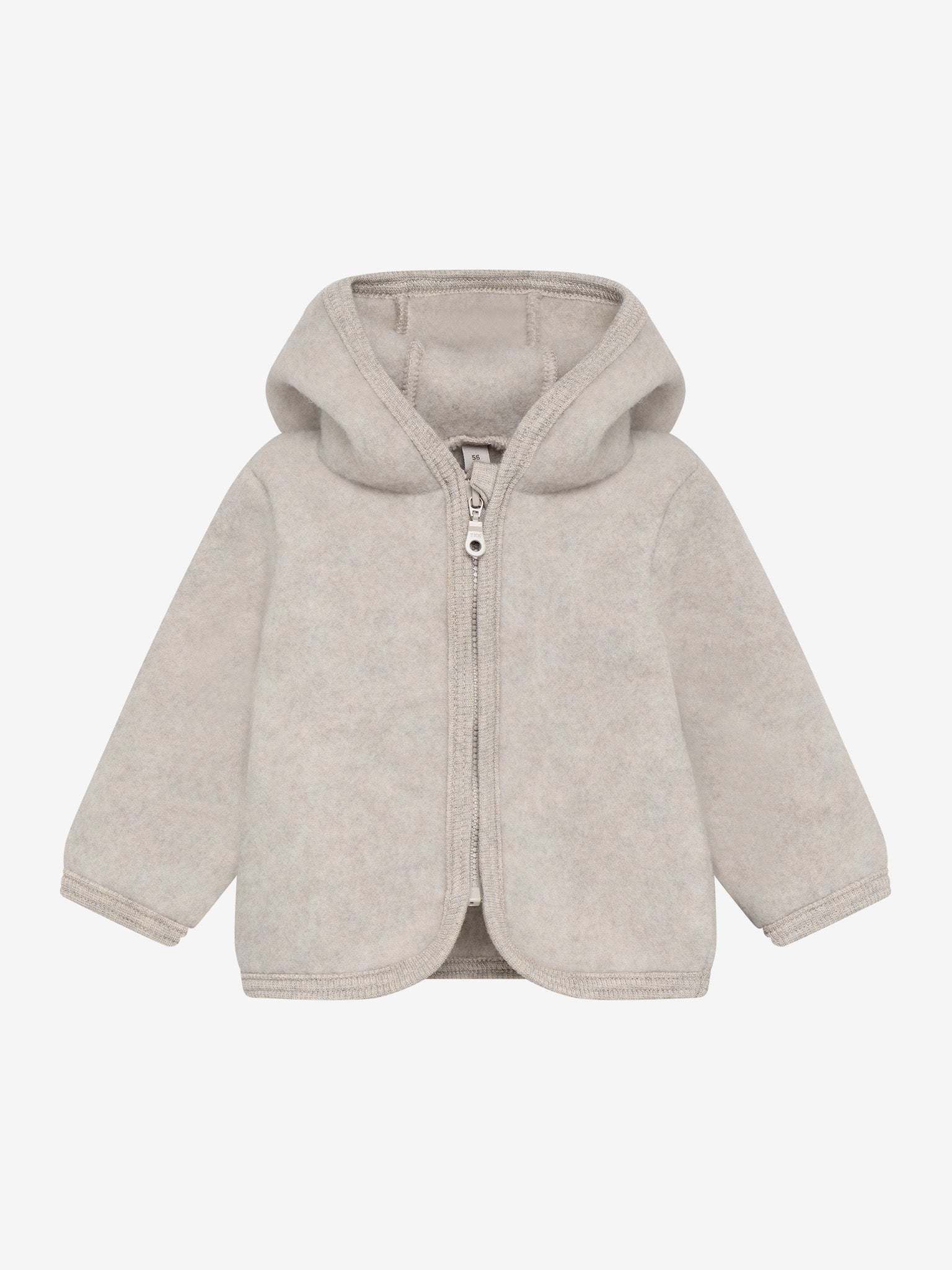 Jakke med ører i uldfleece – Camel Melange