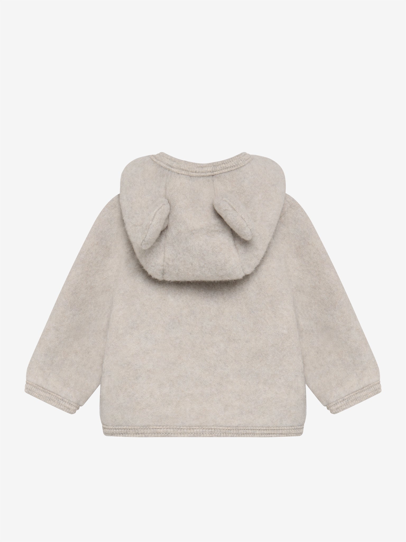 Jakke med ører i uldfleece – Camel Melange