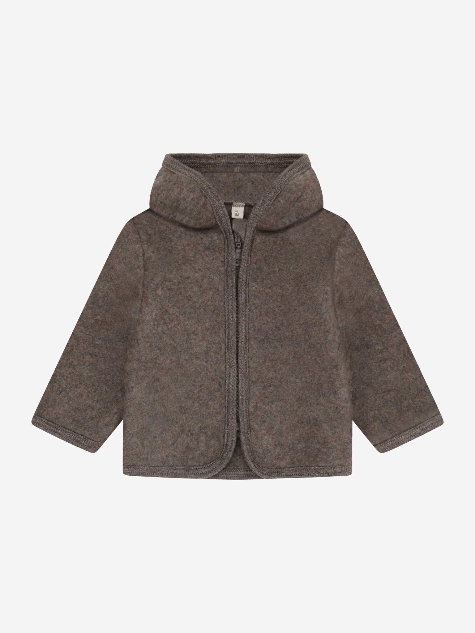 Jakke med ører i uldfleece – Brown Melange