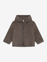 Jakke med ører i uldfleece – Brown Melange