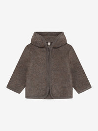 Jakke med ører i uldfleece – Brown Melange