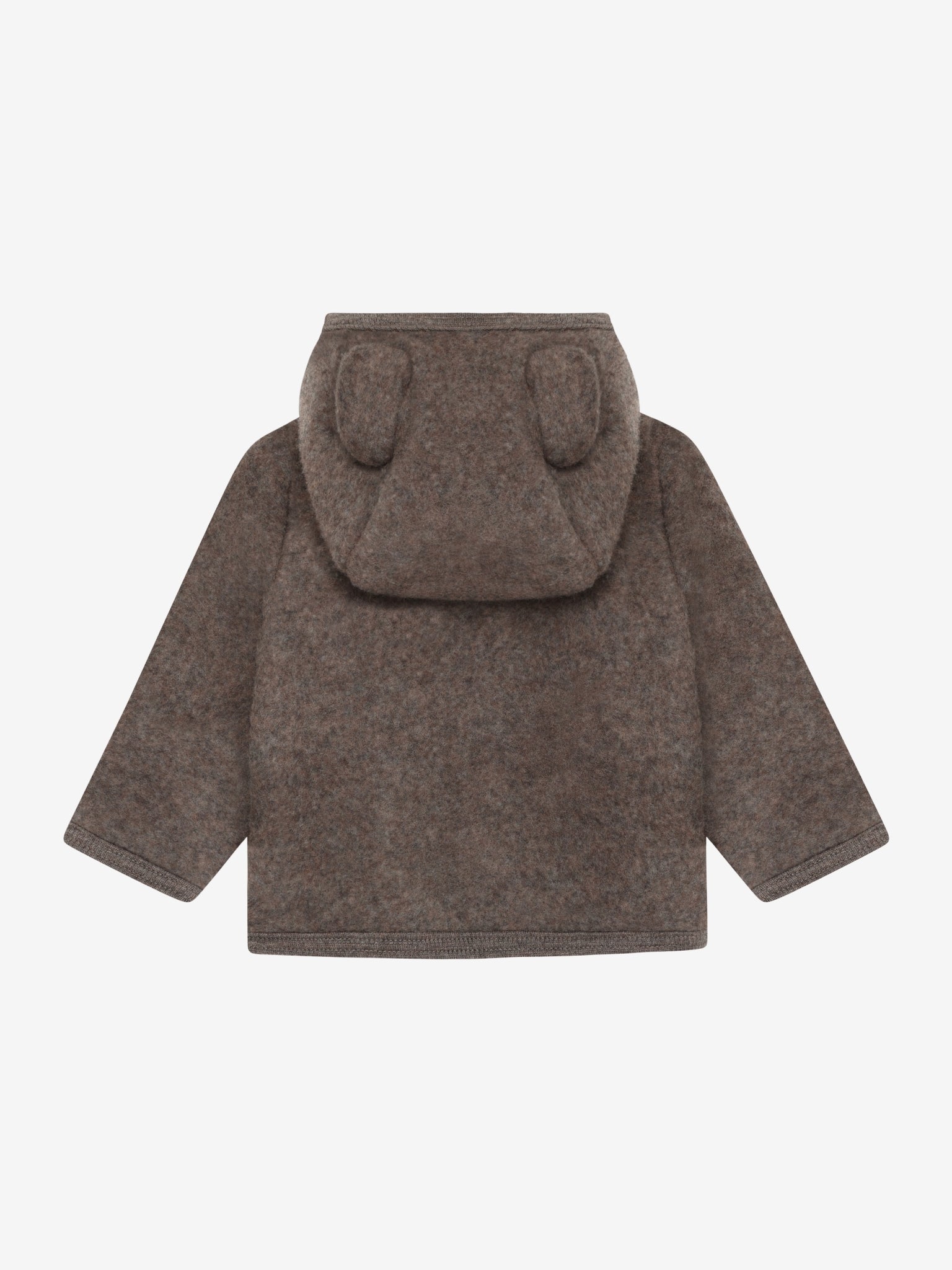 Jakke med ører i uldfleece – Brown Melange