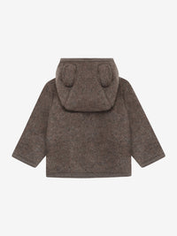 Jakke med ører i uldfleece – Brown Melange