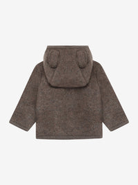 Jakke med ører i uldfleece – Brown Melange