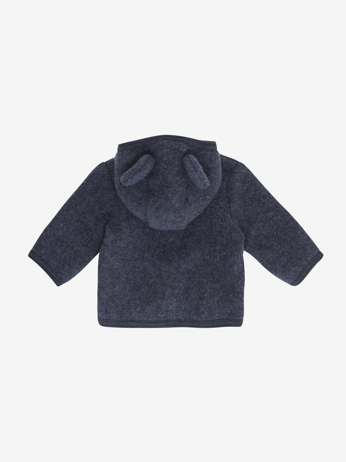 Jakke med ører i uldfleece – Ombre Blue Melange