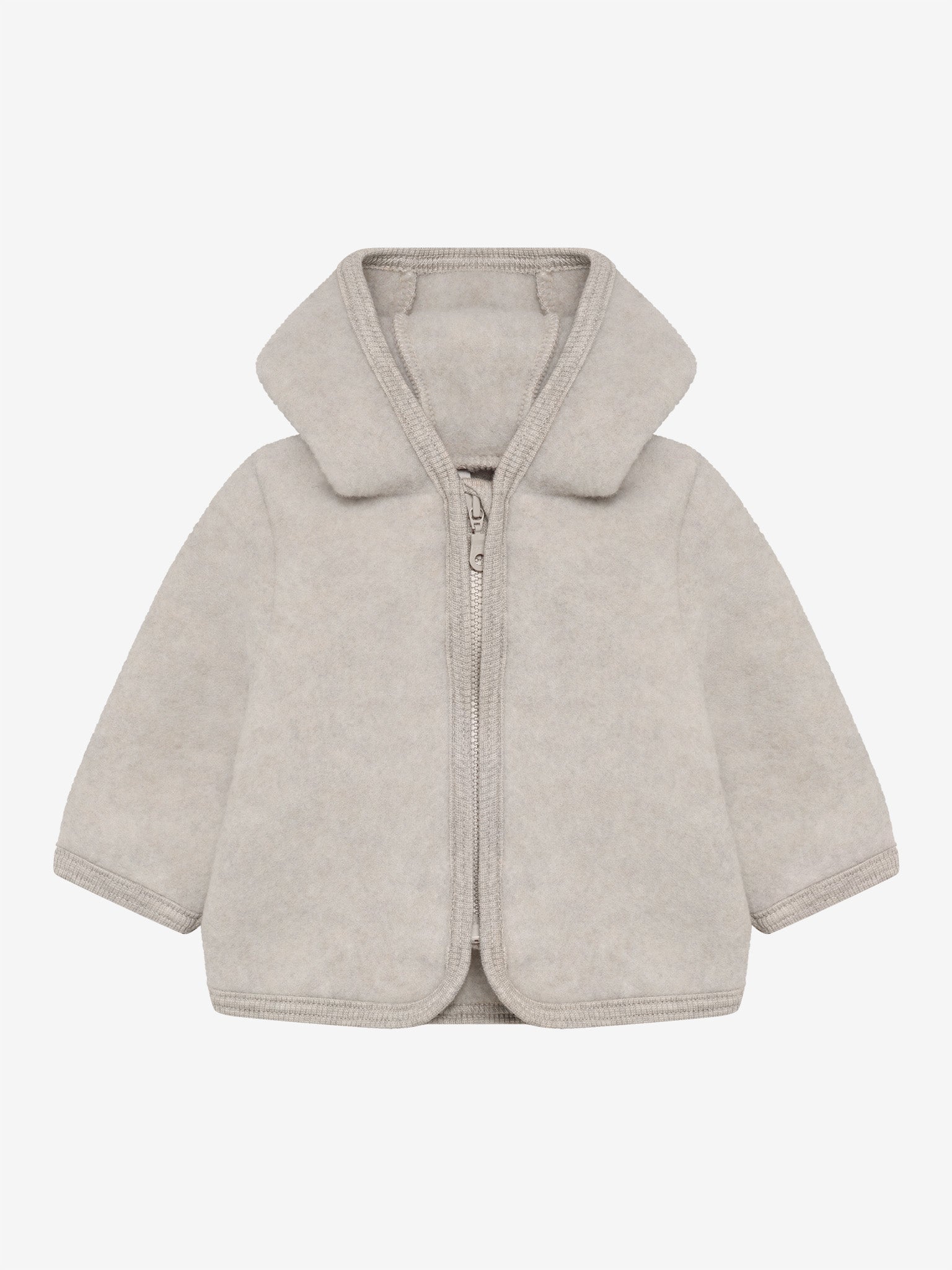 Jakke i uldfleece – Camel Melange