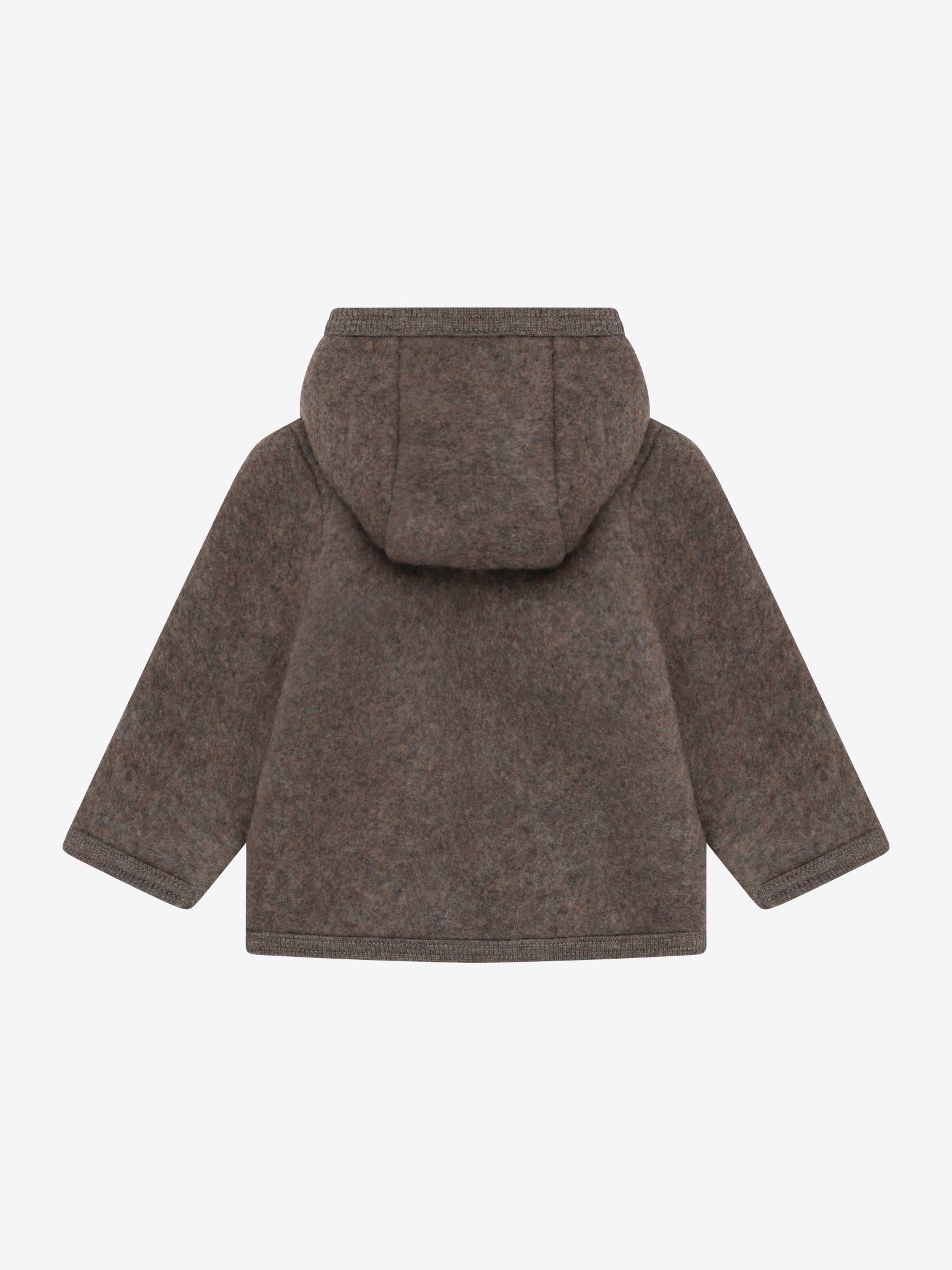 Jakke i uldfleece – Brown Melange