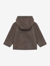 Jakke i uldfleece – Brown Melange