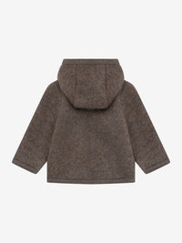 Jakke i uldfleece – Brown Melange