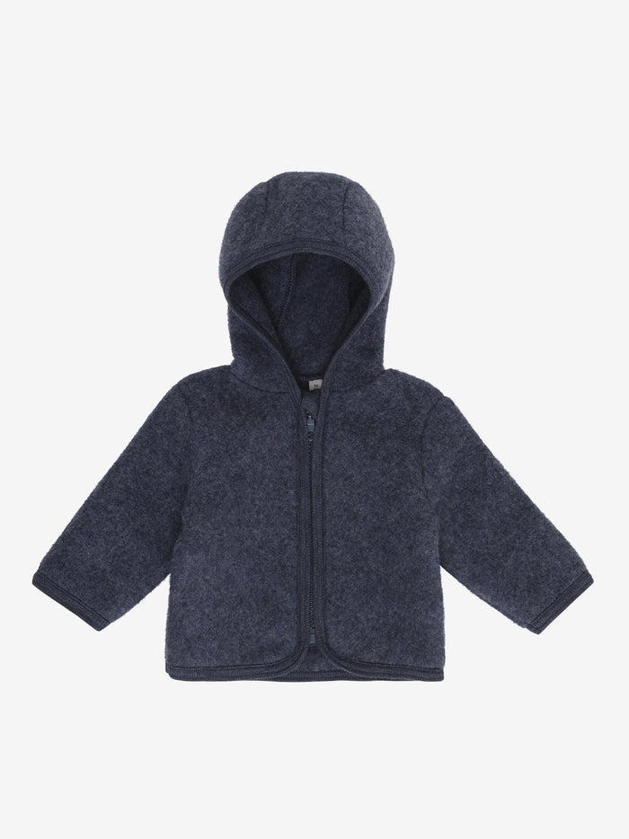 Jakke i uldfleece – Ombre Blue Melange