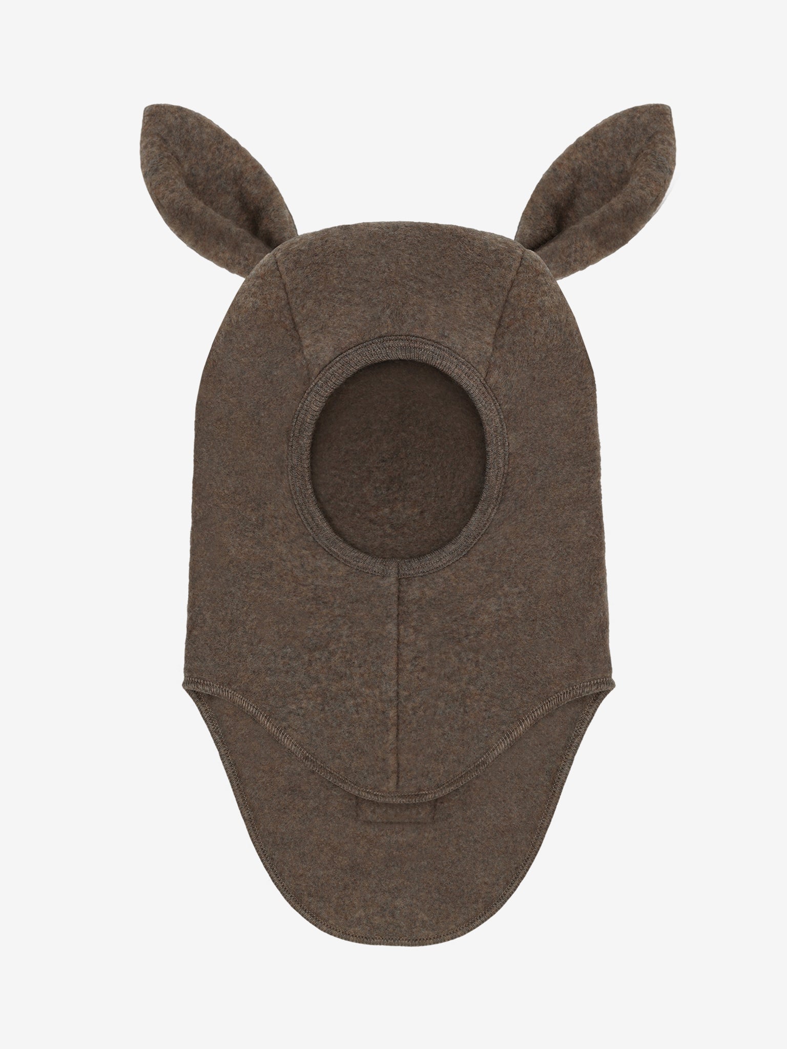 Elefanthue med ører i uldfleece – Brown Melange