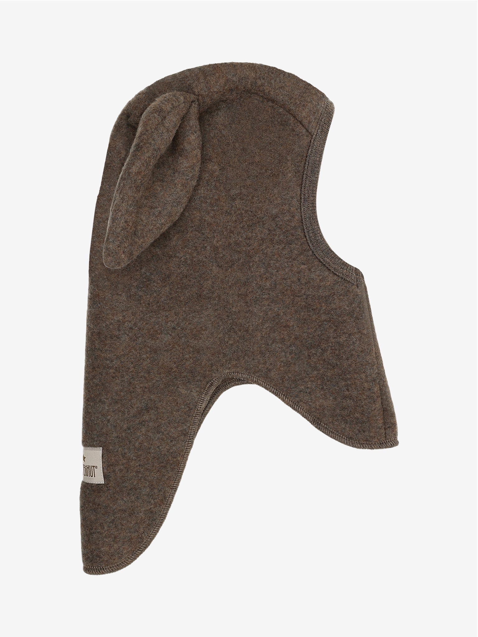 Elefanthue med ører i uldfleece – Brown Melange