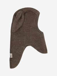 Elefanthue med ører i uldfleece – Brown Melange
