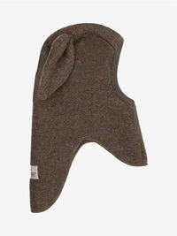 Elefanthue med ører i uldfleece – Brown Melange