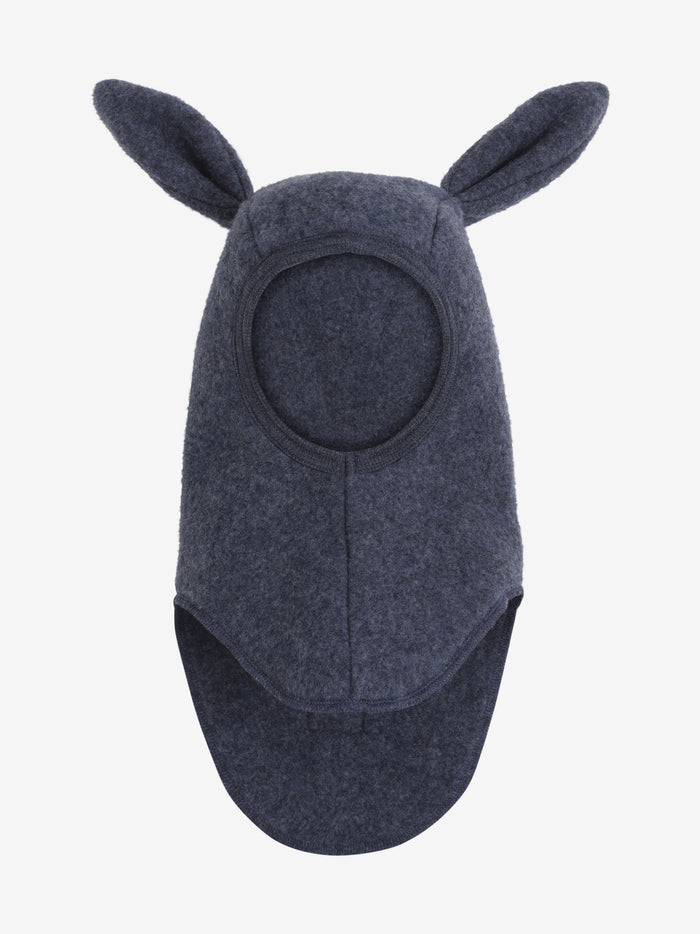Elefanthue med ører i uldfleece – Ombre Blue Melange