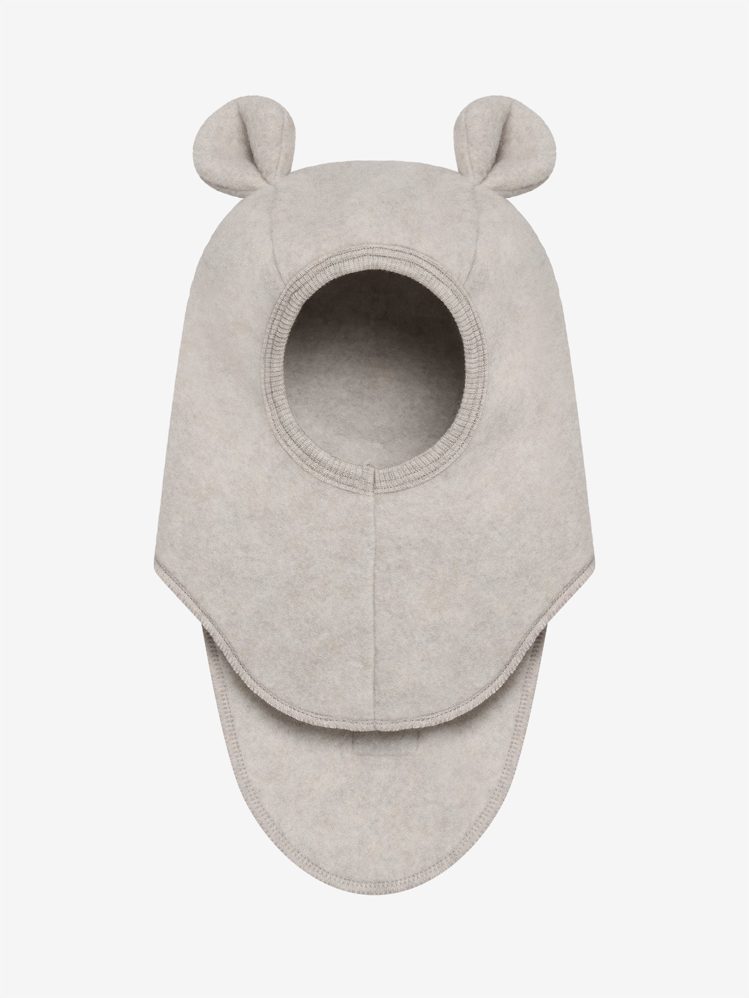Elefanthue med ører i uldfleece – Camel Melange