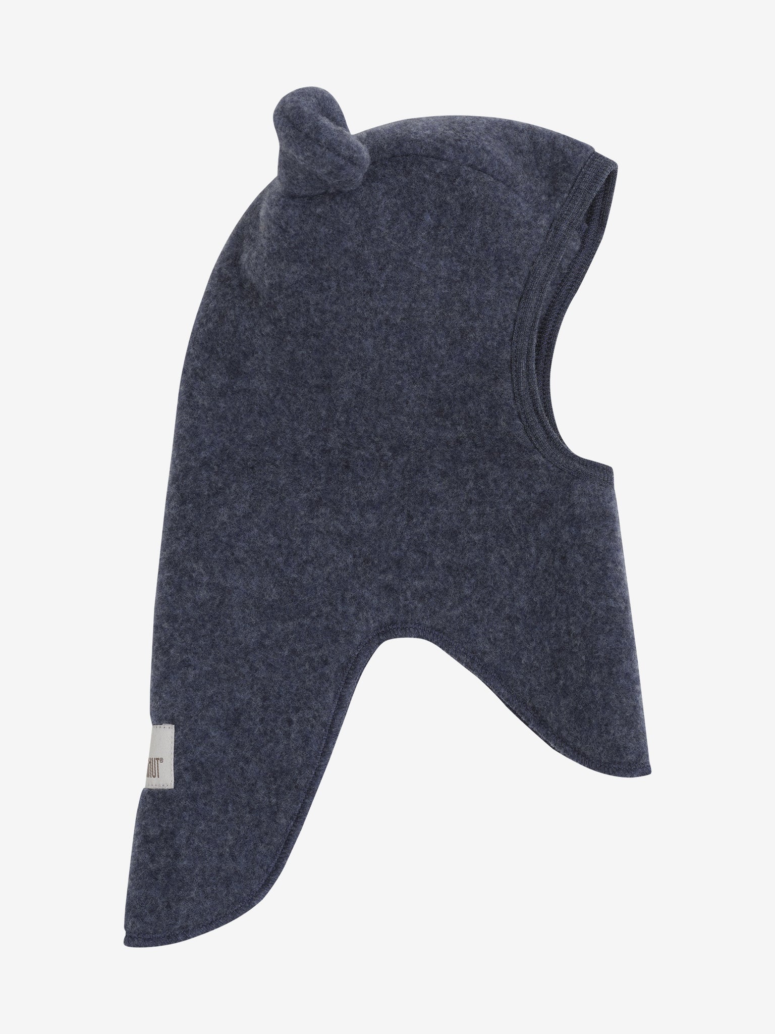 Elefanthue med ører i uldfleece – Ombre Blue Melange