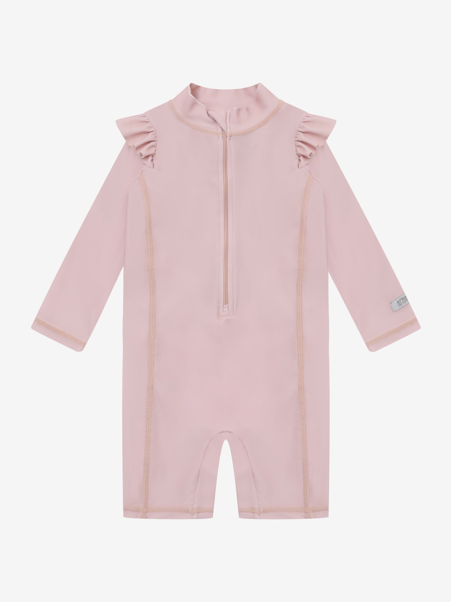 Ensfarvet badedragt med lange ærmer UPF 40 – Mahogany Rose