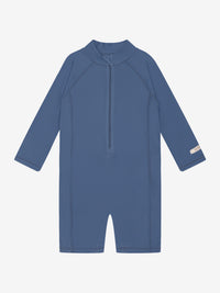 Ensfarvet badedragt med lange ærmer UPF 40 – Vintage Indigo