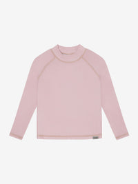 Ensfarvet bade-t-shirt med lange ærmer UPF 40 – Mahogany Rose