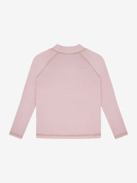 Ensfarvet bade-t-shirt med lange ærmer UPF 40 – Mahogany Rose
