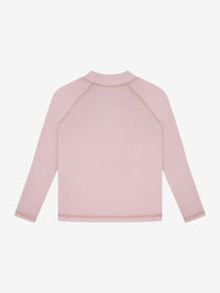 Ensfarvet bade-t-shirt med lange ærmer UPF 40 – Mahogany Rose