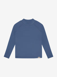 Ensfarvet bade-t-shirt med lange ærmer UPF 40 – Vintage Indigo
