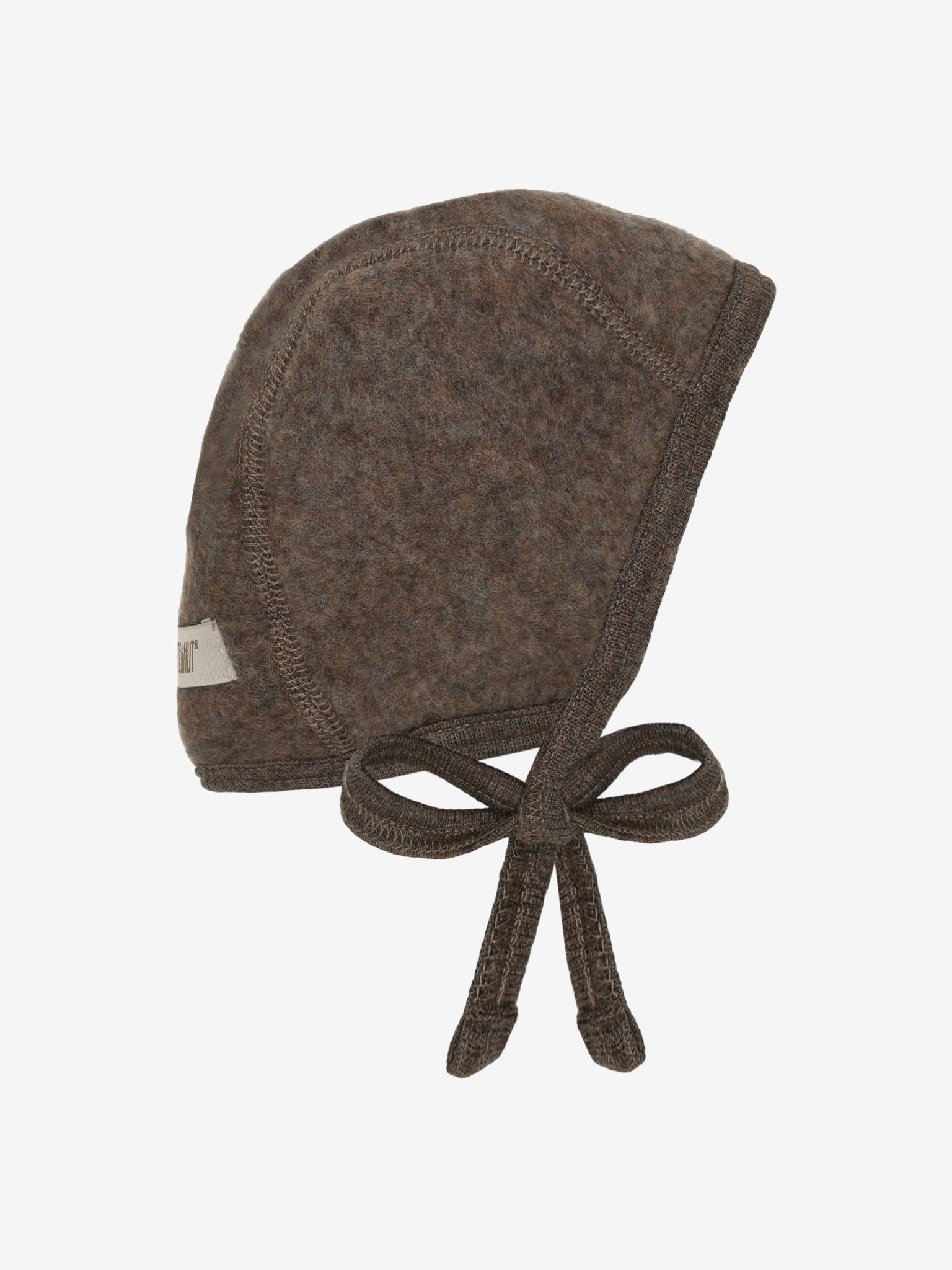 Bonnet i uldfleece – Brown Melange