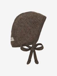 Bonnet i uldfleece – Brown Melange