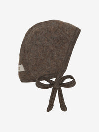 Bonnet i uldfleece – Brown Melange
