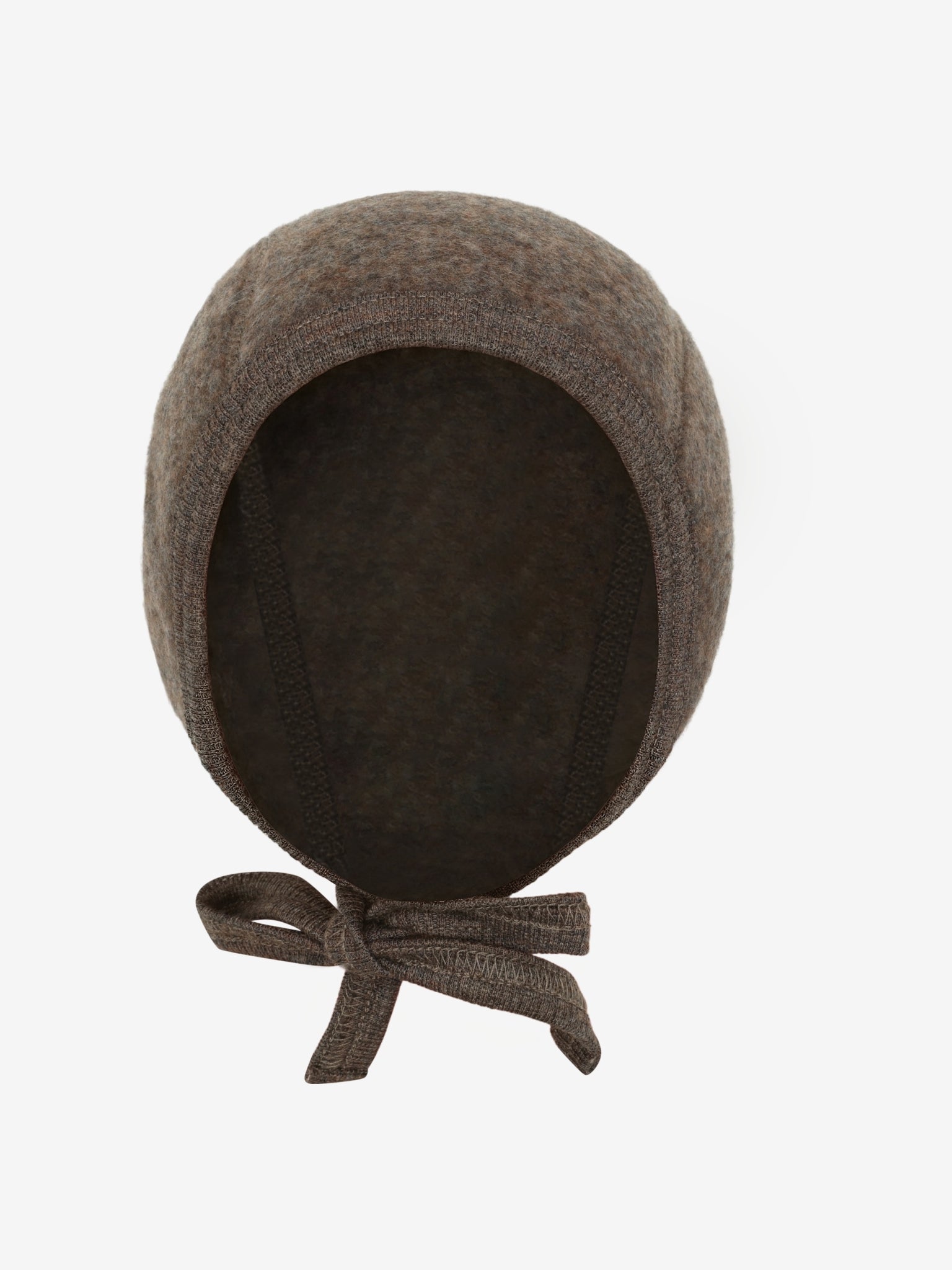 Bonnet i uldfleece – Brown Melange