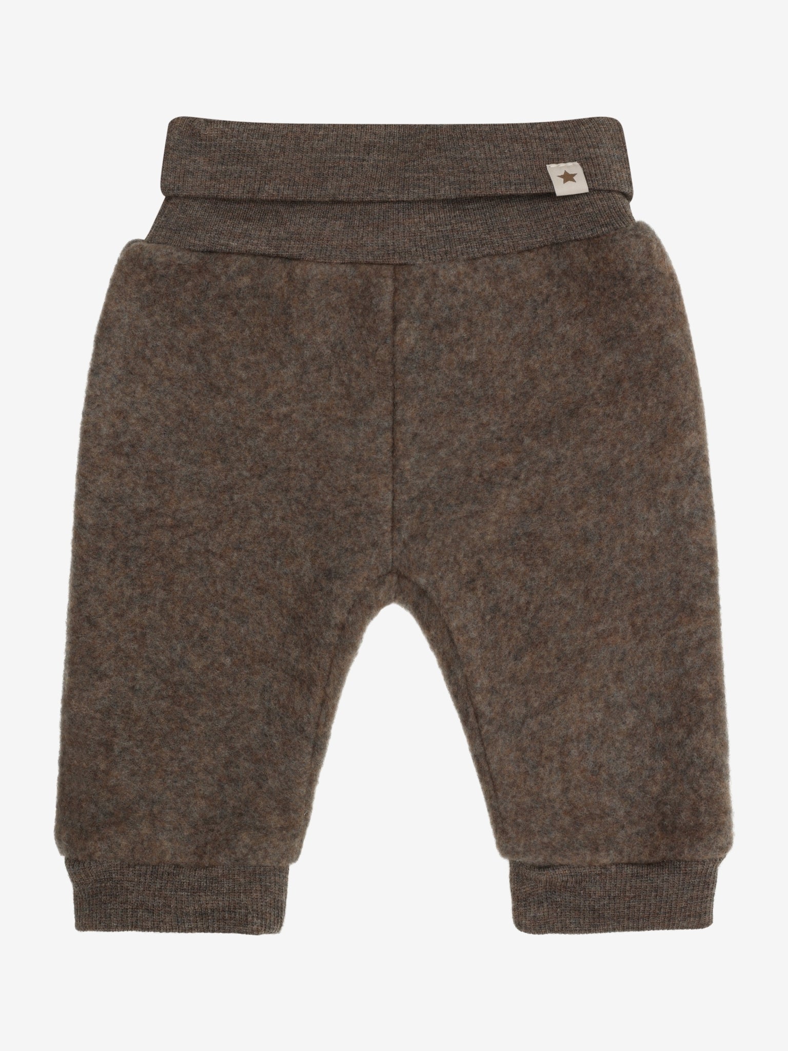Bukser i uldfleece – Brown Melange