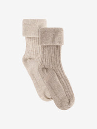 Sokker i uldrib, 2-pak – Camel Melange
