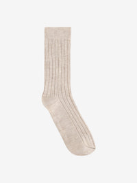 Sokker i uldrib, 2-pak – Camel Melange