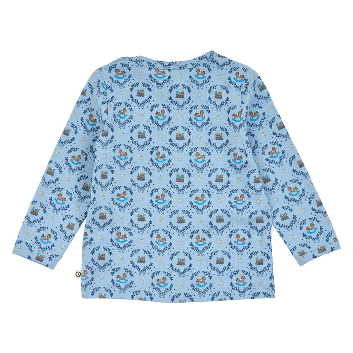 Heritage Train L/S T Baby – Soft blue/ Navy/ Oak
