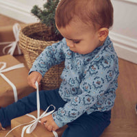 Heritage Train L/S T Baby – Soft blue/ Navy/ Oak